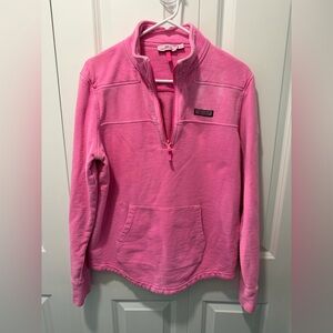 Vineyard Vines Bright Pink Quarter-Zip Sweater